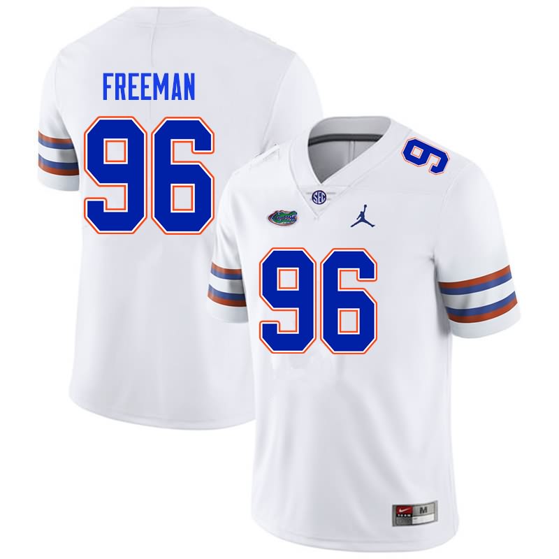NCAA Florida Gators Travis Freeman Men's #96 Nike White Stitched Authentic College Football Jersey GPK3664CJ